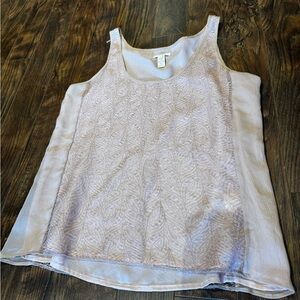 J. Crew Light Pink Lace-Front Tank Top